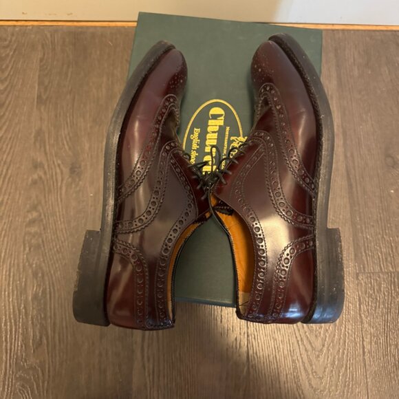 Church’s Polish Binder Burgundy Brogues Size 37 Preowned Leather Dress Shoes - Picture 13 of 16